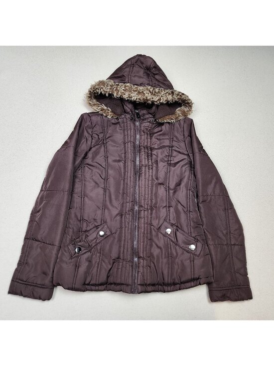 YMI Jackets & Blazers - YMI Women's Hooded Faux Fur Lined Water Resistant Bur Puffer Jacket Sz M Y2K VTG